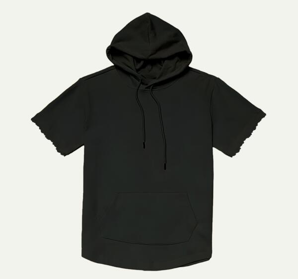 Hoodie Manga Corta Unisex: Gorro y Bolsa Miniatura