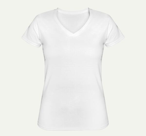 Playera Dama: Algodón Peinado Cuello V Miniatura